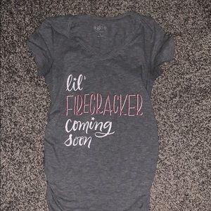 Maternity firecracker shirt